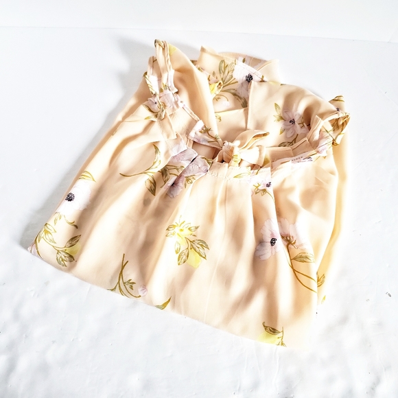 LC Lauren Conrad Peach Pleated Neck Blouse S - Picture 6 of 6